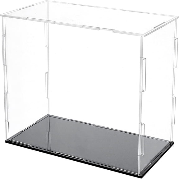1 Set Transparent Acrylic Display Boxes with Black Base for Models Building Blocks Doll Display Holders Clear Finish Product: 11x21x14.5cm 19pcs/set