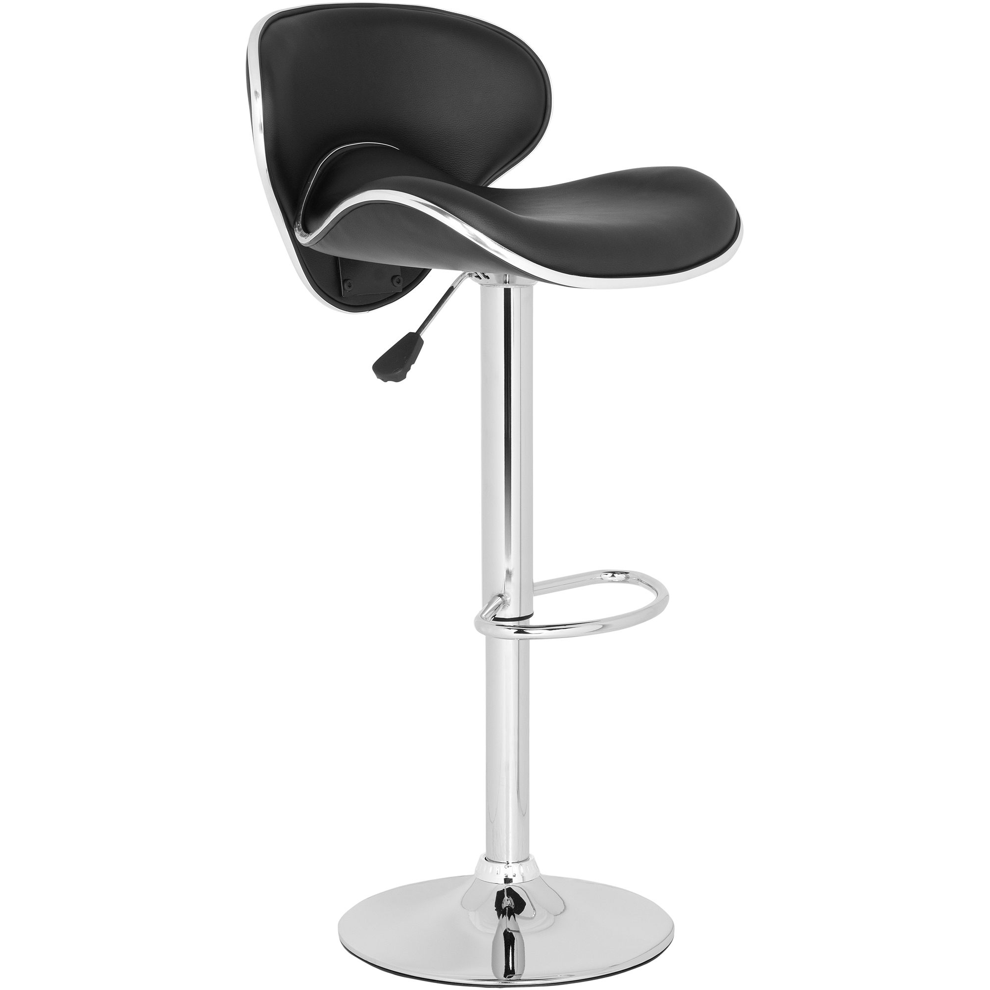 SAFAVIEH Shambi 37.8" Bicast Leather Barstool, Black