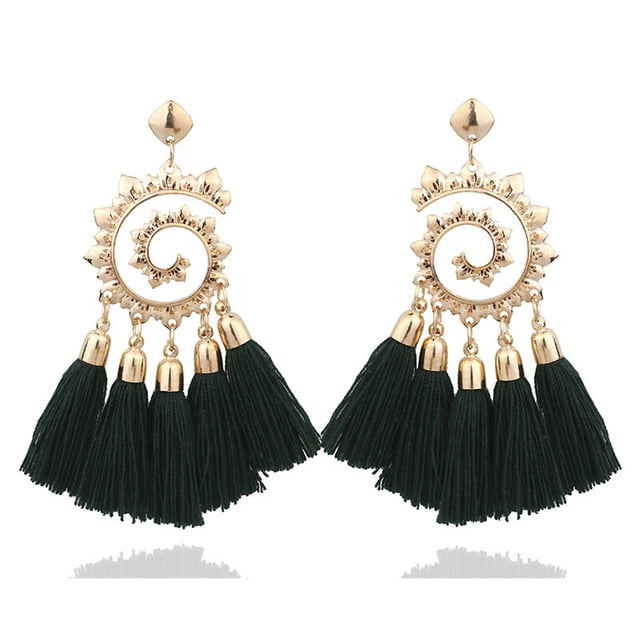onlyliua Oferta Por Tiempo Limitado Pendientes Largos con Borlas Bohemias Tejidos a Mano de Estilo Europeo y Moderno