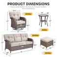 thumbnail image 5 of Bellefurn Luxury 6 Piece Outdoor Patio Wicker Furniture Sets with Swivel Rocker Patio Chairs,Sofa and Ottomans,High Back Outdoor Conversation Set for Porch Balcony Deck, 5 of 12