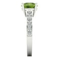 thumbnail image 3 of Clara Pucci 14K White Gold 2.3ct Peridot Solitaire with Accents Ring, 3 of 8