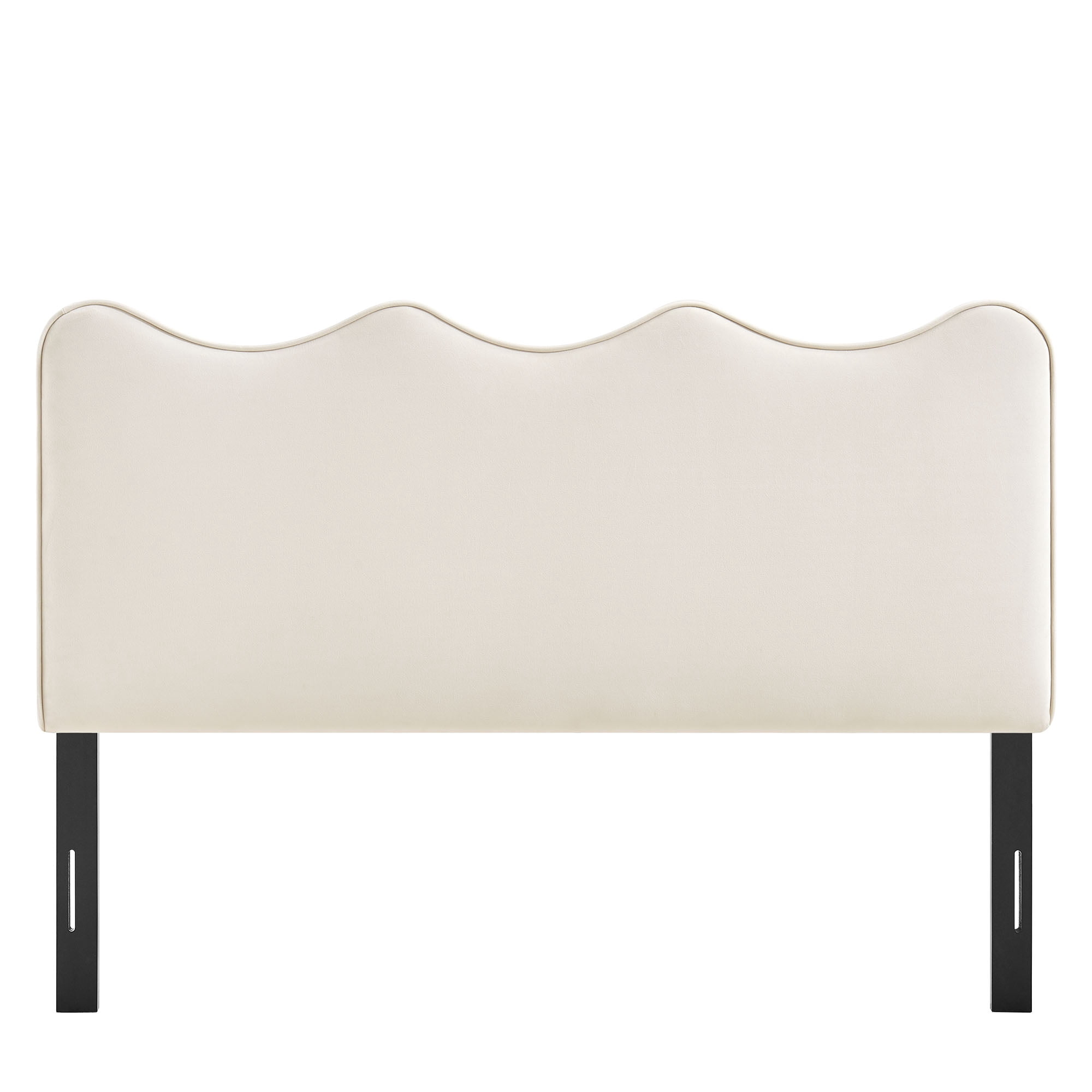 Athena Stain-Resistant Performance Velvet Full Size Headboard in Alabaster
