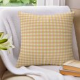 thumbnail image 3 of Pillow Covers 24x24 Set of 2, Buffalo Plaid Throw Pillow Covers Decorative Couch Cushion Cover, Farmhouse Yellow Checkered Vintage Grid Microfiber Soft Square Pillowcases for Bedroom Living Room Sofa, 3 of 9