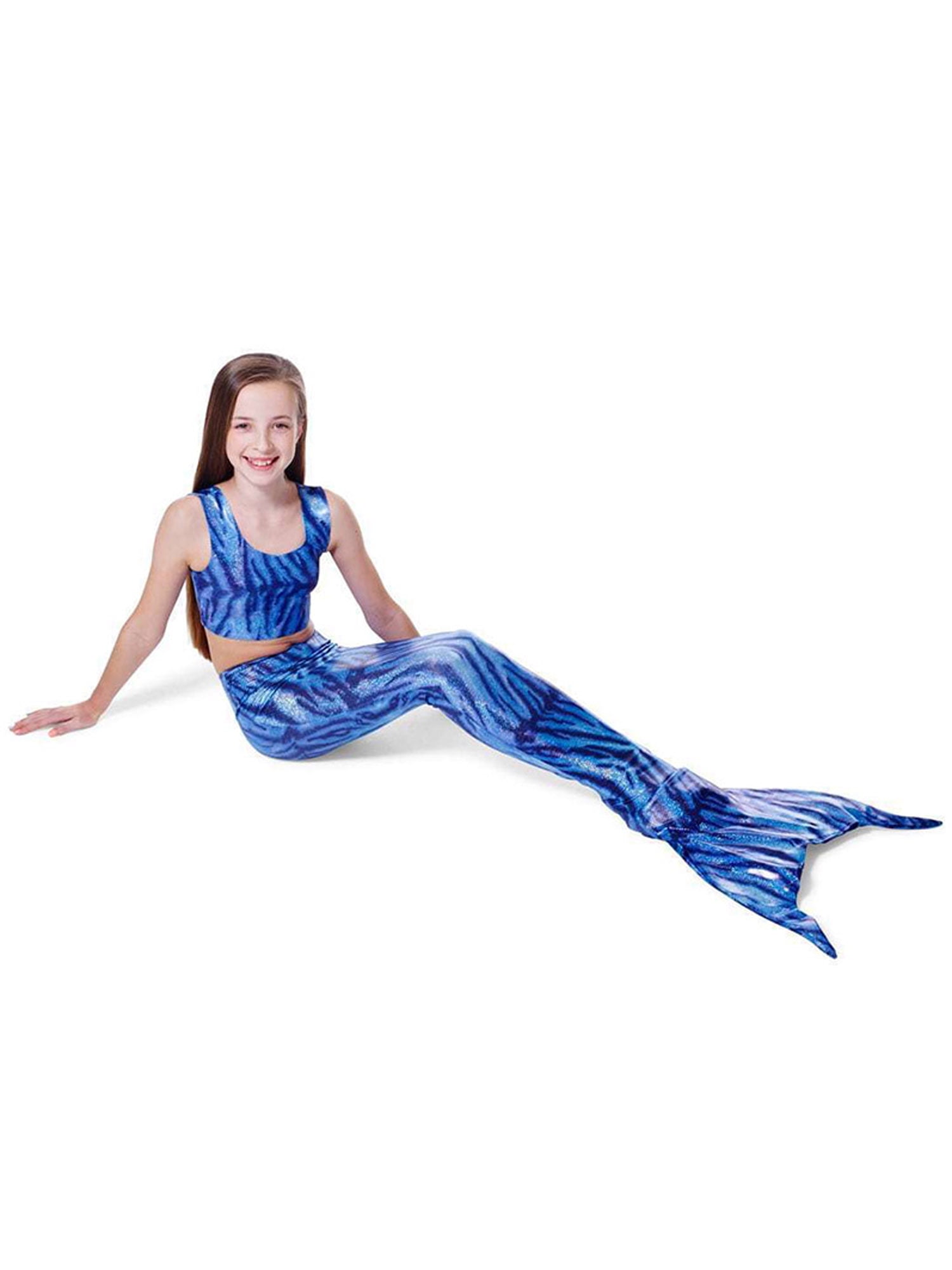 Lallc Kid's 3Pcs Girls Mermaid Tail Swimsuits Bikini Set Costume