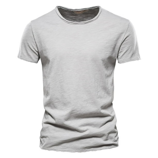 Camiseta 100% de algodón de calidad de marca para hombre, camisetas con cuello en V y diseño de moda, camisetas sólidas ajustadas, camisetas para hombre, camisetas de manga corta para hombre Tan Jianjun unisex