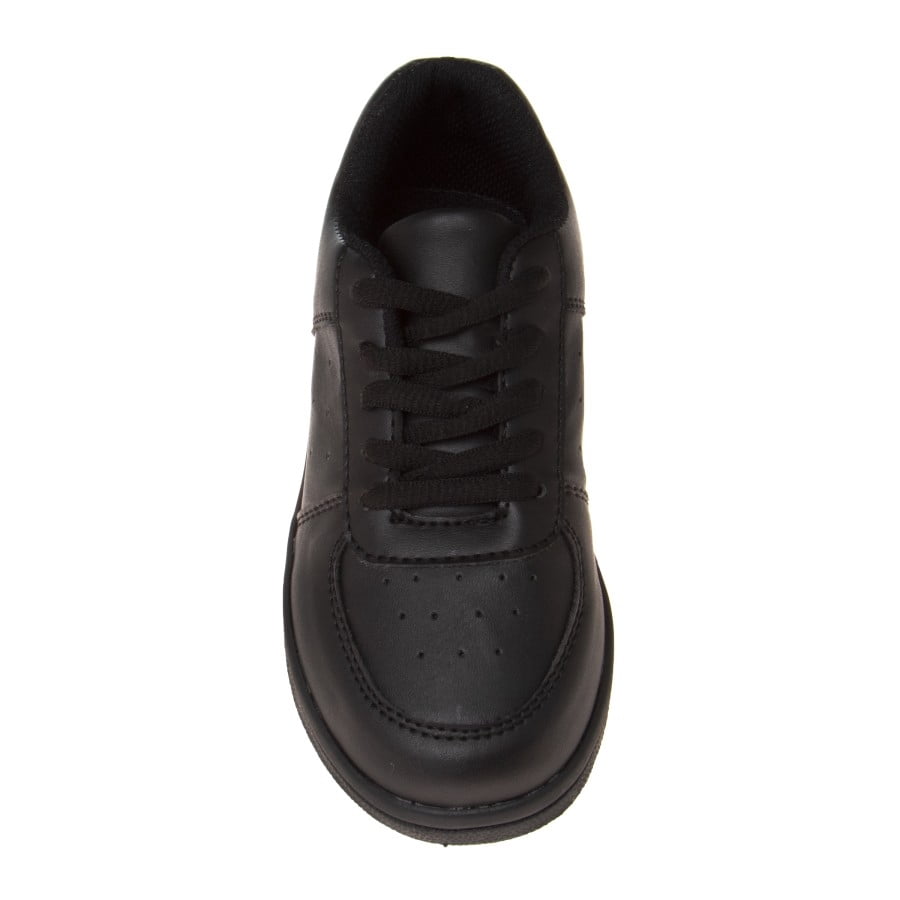 French Toast Kids Lace-up Flat Heel Faux Leather Sneakers - Size 1, Black