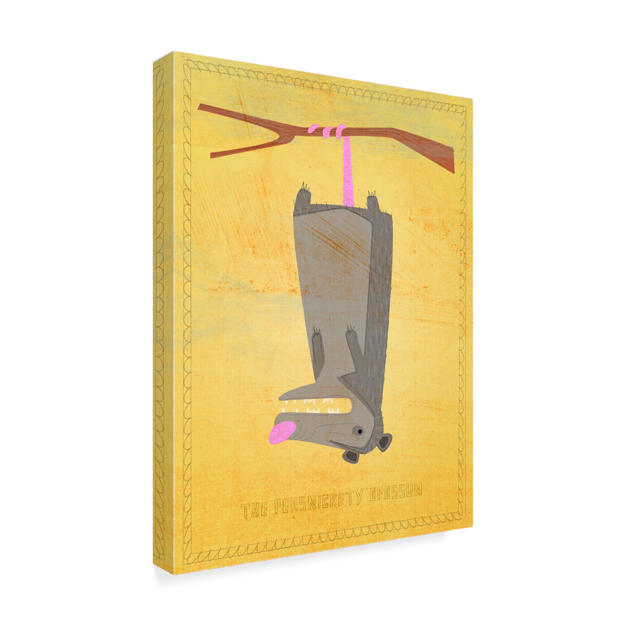 Trademark Fine Art 'The Persnickety Opossum' Canvas Art by John W. Golden