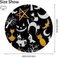 thumbnail image 2 of Coolnut 60"x60" Round Tablecloth, Funny Halloween Characters Modern Table Cover for Home Decoration Washable Table Cloth for Dinner Picnic, 2 of 5