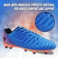 thumbnail image 3 of Vizari Kids Laguna Junior Firm Ground Outdoor Soccer Cleats/Shoes | for Boys and Girls - Royal Blue / Orange, 3 of 8