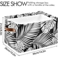 thumbnail image 4 of FREEAMG Black Palm Leaf Outline Storage Basket, Durable Canvas Organizer With Handles Large Collapsible Storage Bins Boxes for Home Office - 2 Pack, 4 of 7