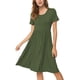 thumbnail image 1 of Vestido de manga corta casual de verano para mujer Vestido de cintura imperio con bolsillos Adepaton WRMH-940-3, 1 of 5