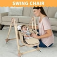 thumbnail image 4 of Loewten 3-in-1 Baby High Chair,Convertible Baby Swing,Foldable Infant Dining Chairs Seat with Wheels for Babies and Toddlers,Brown, 4 of 11