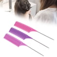 thumbnail image 4 of Metal Tail Comb, Glossy Round Parting Comb Light Weight Long Lasting  For Barber Shops For Individual Hairdressing For Salon Set 1,Set 2,Set 3,Set 4, 4 of 8