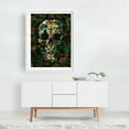thumbnail image 2 of Papillon Skull - Mixed Media Surrealism Floral Botanical Psychedelic Nature Modern Art Tropical White Framed Wall Art Print 18 x 24 inches, 2 of 3