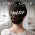 thumbnail image 3 of Miallo Modern Silver Rhinestone Hair Comb, Multi-Tooth Secure Hold Bridal Headpiece with Full Marquise Stones, Elegant Accessory for Formal Events, 3 of 8