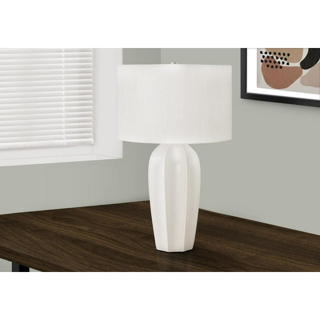 Monarch Specialties Lighting, 27"h, Table Lamp, Cream Ceramic, Ivory / Cream Shade, Modern