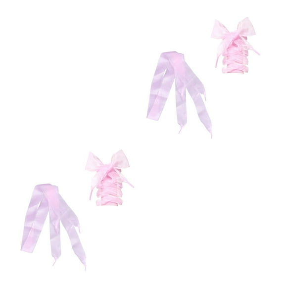 2 Pairs Shoe Lace for Party Transparent Tape Accessories Laces Child Pink