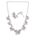 thumbnail image 4 of Efulgenz Austrian Necklace Set Butterfly Bridal Wedding White Necklace Crystal Rhinestone Choker Necklace Earrings Set Statement Party Statement Jewelry for Women, 4 of 5