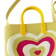 thumbnail image 7 of Women's Woven Tote Bag Grocery Bag Knitted Handbag for Party Working Outdoor Yellow, 7 of 7