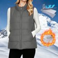 thumbnail image 4 of IUYRTFE Women's Quilted Zip-Up Vest Stand Collar Sleeveless Lightweight Puffer Gilet, 4 of 9