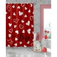 thumbnail image 2 of Red Valentine''s Day Shower Curtain, Love Heart Shower Curtains Set with Hooks, Waterproof Fabric Bathroom Curtains Decor Home Accessories,72 X 72 Inch Long, 2 of 6