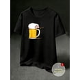 thumbnail image 1 of T Shirt Black ShortSleeved with Fun Beer Glass Sheep Print, 1 of 5
