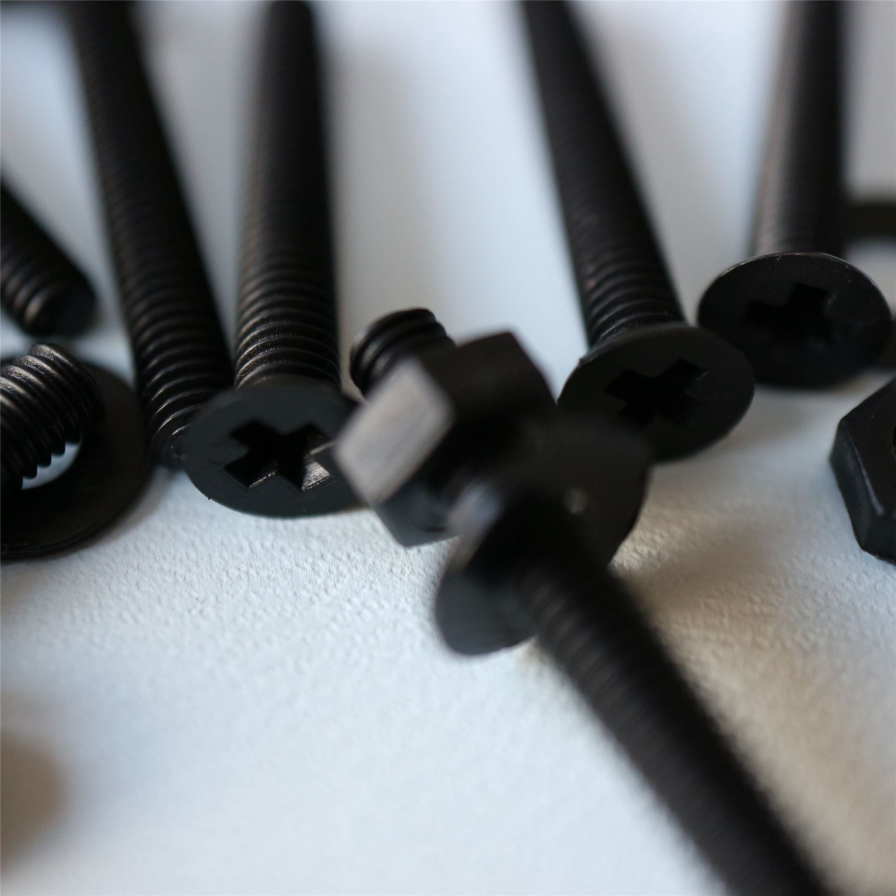 20 x Black Countersunk Screws Polypropylene (PP) Plastic Nuts and Bolts, Washers, M3 x 20mm, Anti-Corrosion, Chemical Resistant, (3/32 x 25/32 in)