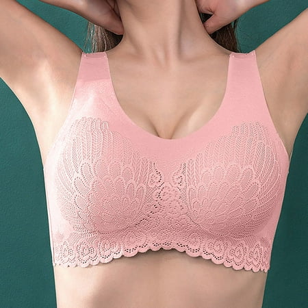 

Charella 3-Pack Women Top Bra Wire Free Underwears Base Vest Style Sports Lingerie Pink 3XL