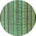 thumbnail image 1 of Ahgly Company Machine Washable Indoor Round Solid Turquoise Blue Modern Area Rugs, 8' Round, 1 of 4