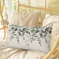 thumbnail image 4 of Green Eucalyptus Pillow Covers, Linen Long Throw Pillow Case, Farmhouse Weeping Leaves on Linen Holiday Pillow Protector Decorative Cushion Cover for Living Room/Bedroom 20" x 26", 4 of 8