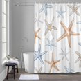 thumbnail image 5 of Retro Starfish Shower Curtains for Bathroom, Watercolor Starfish Washable Fabric Shower Curtain with Hooks Waterproof Bathroom Decor Sets, 72 x 78 Inches, 5 of 9