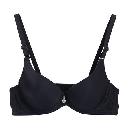 Womens Push Up Underwear Solid Color Sexy Adjustable Comfy Racerback Bralette Casual Fashion Lightweight T-Shirt Bra