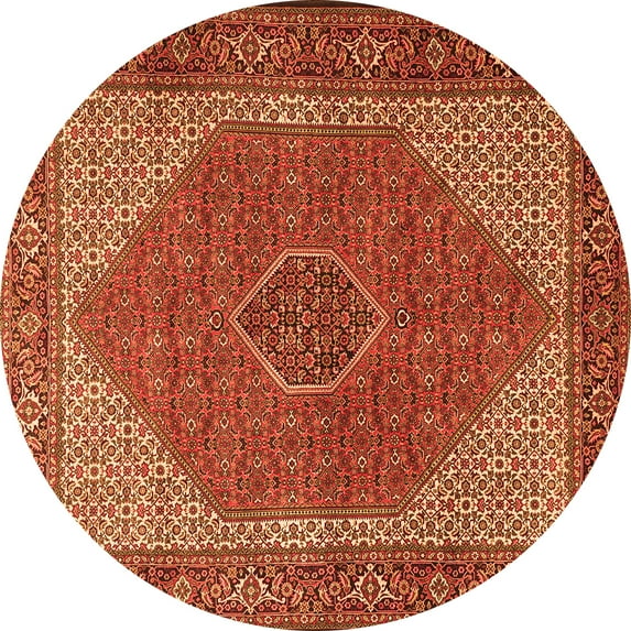 Ahgly Company Indoor Round Persian Orange Traditional Area Rugs, 7' Round