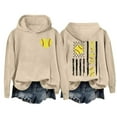 thumbnail image 4 of TRUBKH hoodies for women Fleece Sweatshirts womens long sleeve tops hoodie women graphic hoodie Women's Letterprinted Baseball Long Sleeved Hoodie Khaki L, 4 of 4