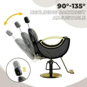 360° Swivel Barber Chair Hair Chair Stylist Chair with Heavy Duty Hydraulic Pump, Adjustable Headrest & Reclining Backrest, Reclining Salon Chair for Hair Stylist for Home Office, Spa, Shampoo