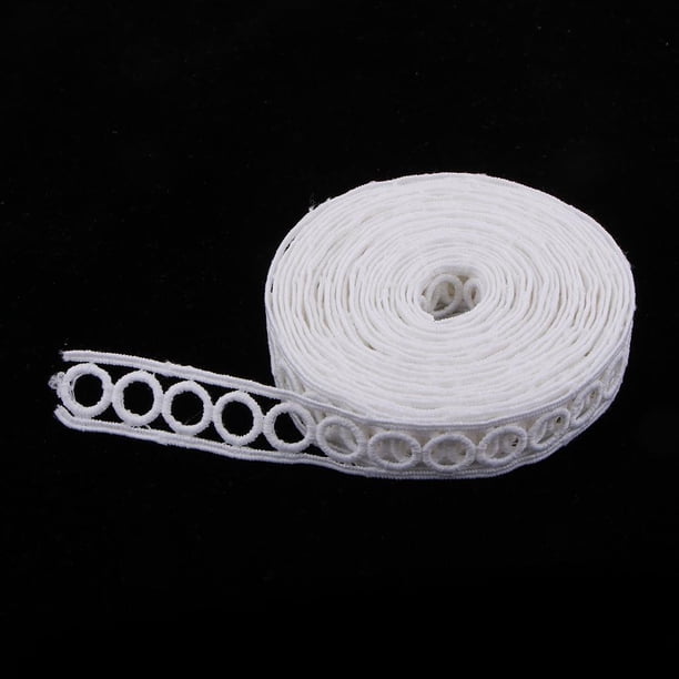 Apliques de costura de encaje circular de de 5 yardas, bolso de vestir para ropa DIY, sombrero, cortina, edredón, decoración 1,7 / 2/3 / 3,5 c 2cm Baoblaze Apliques de encaje Apliques