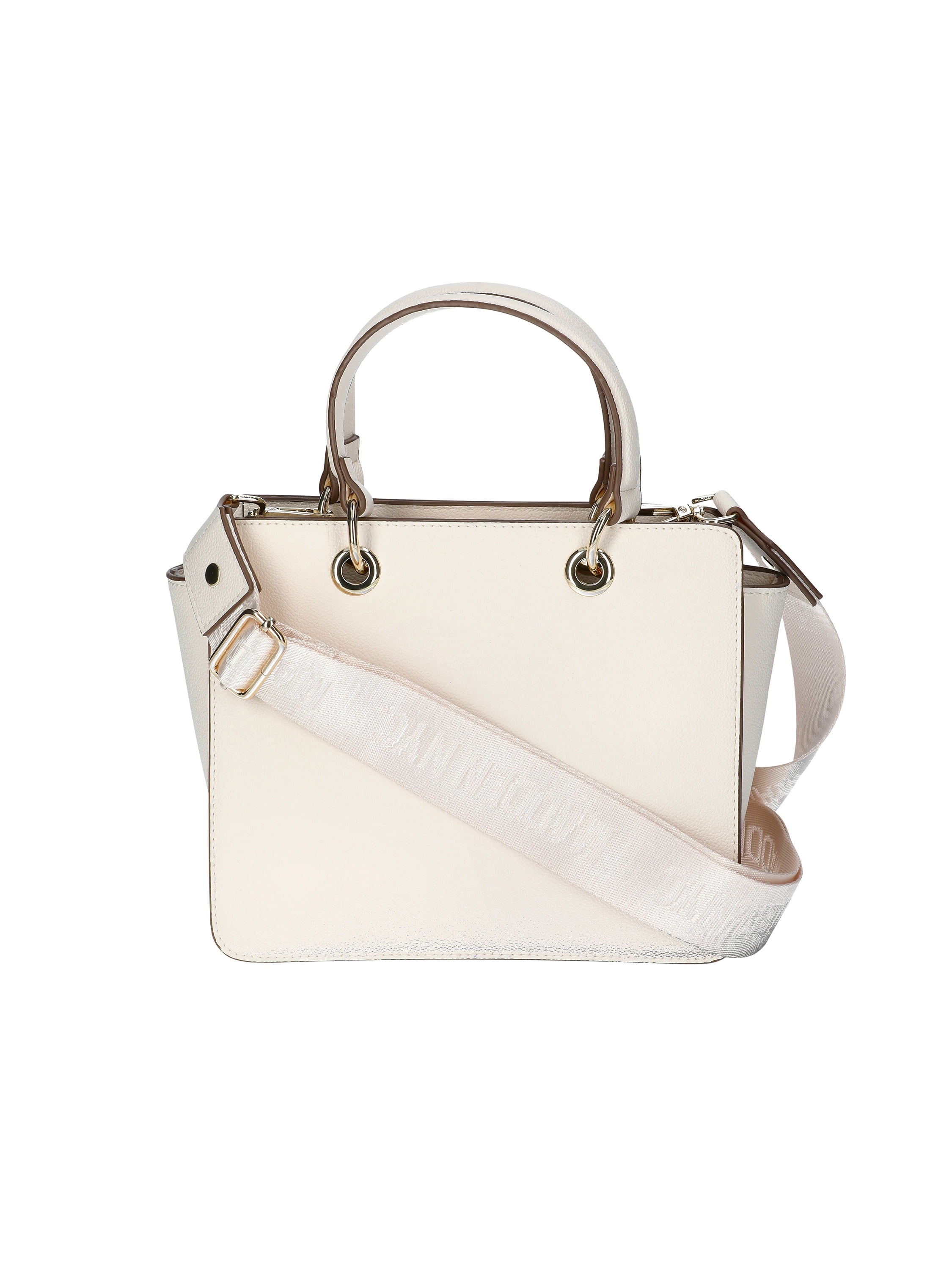 Madden NYC Women's Enamel Logo Top Handle Tote Handbag, Cream