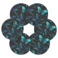 thumbnail image 2 of 6 Pcs Drink Coasters with Holder 3.94in Woven Coasters for Drinks Blue-green Butterfly Pattern Coaster Set for Protection Table, 2 of 7