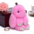 thumbnail image 2 of Bunny Keychain Cute Rex Rabbit Faux Fur Keychain Car Handbag Keyring, 2 of 2