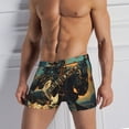 thumbnail image 4 of Men's Boxer Briefs Breathable 3D Pouch Underwear Shorts, Skull Playing Guitar Heavy Metal Rock Skeleton, 4 of 7