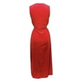 thumbnail image 5 of B91xZ Robe Sans Manches Grande Taille pour Femmes Manches Flottantes Robe Midi Smockée Col en V Robes Décontractées à Volants, Rouge TG, 5 of 5