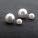 thumbnail image 2 of Pendientes de bola de doble cara para mujer: pendientes elegantes y de moda con pendientes de perlas en la parte delantera y trasera, 2 of 6