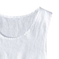 thumbnail image 6 of Linen Tank Tops for Men Summer, Solid Color Casual Sleeveless T Shirts, White M, 6 of 7