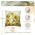 thumbnail image 2 of Sunflower Gnome Throw Pillow Cover 16 x 16 Set of 2 Spring Floral Flowers Pillow Cases Seasonal Summer Cushion Covers Cotton Linen Decorative Pillowcase Farmhouse Decor for Sofa Couch Home, 2 of 6