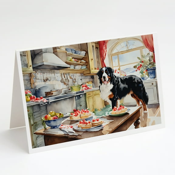 Bernese Mountain Dog Christmas Cookies Greeting Cards Pack of 8 7 in x 5 in