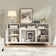 thumbnail image 4 of Vabches Fluted TV Stand for TVs Up To 75", Entertainment Center Console Table with Large Storage Cabinet and Adjustable Shelves, White, 4 of 8