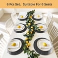 thumbnail image 5 of Ombre Waves Round 15 Inch Placemats Set of 4, Abstract Art Gradient Black Modern HeatResistant Non Slip Place Mats for Dining Table, Wipeable Braided Kitchen Table Mats for Housewarming, 5 of 9