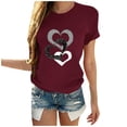 thumbnail image 1 of Birdeem Mode Femme Décontracté Col Rond Imprimé Blouse Manches Courtes T-Shirt Hauts d'Été, 1 of 1