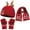 Red, variant on Kids Toddlers Winter Christmas Knit Warm Beanie Hat Scarf Gloves Set for Boys Girls, Pompom Cap Neck Warmer Gloves Fleece Lined