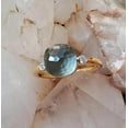 thumbnail image 6 of Green Amethyst Inspired Ring With Two Moissanite 925 Sterling Silver Engagement Rings Green Gemstone Cushion Checkerboard Cut 10mm Ring For Womens, 6 of 6